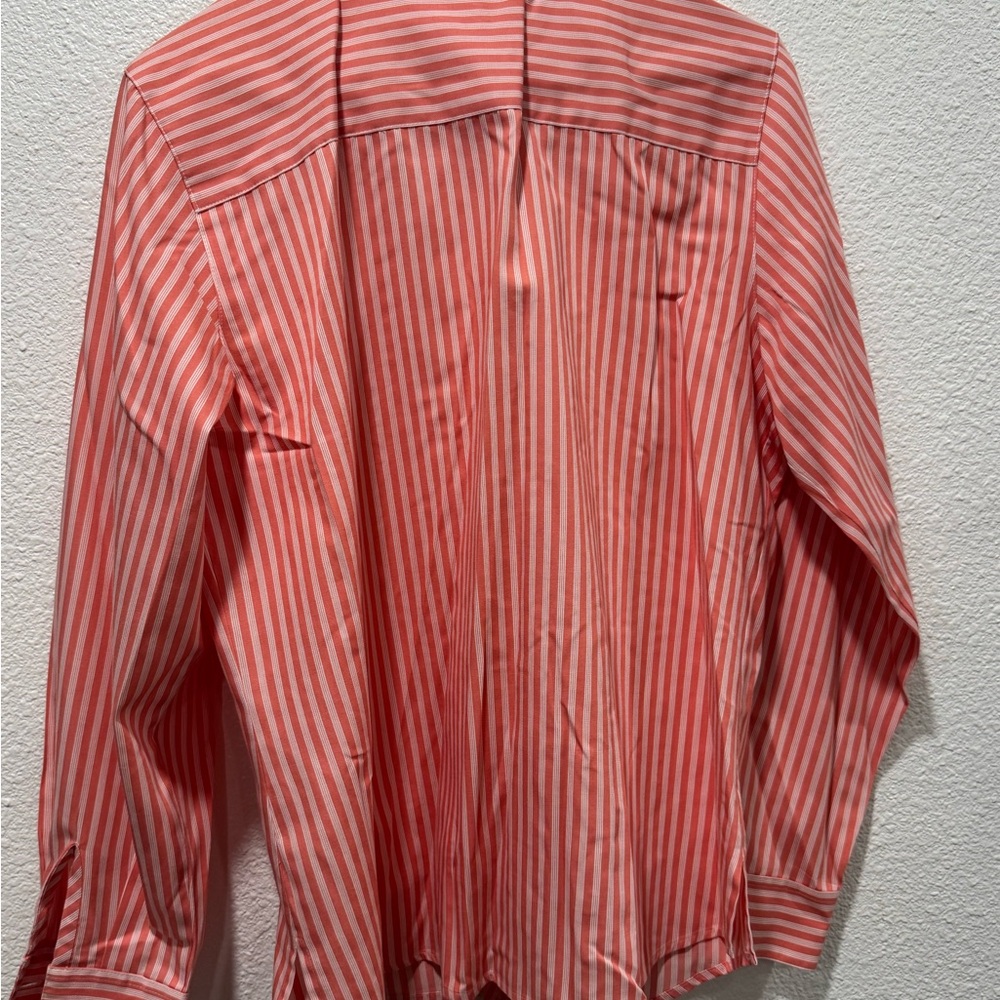 Foxcroft, size 10, wrinkle free, salmon color, long sleeve blouse